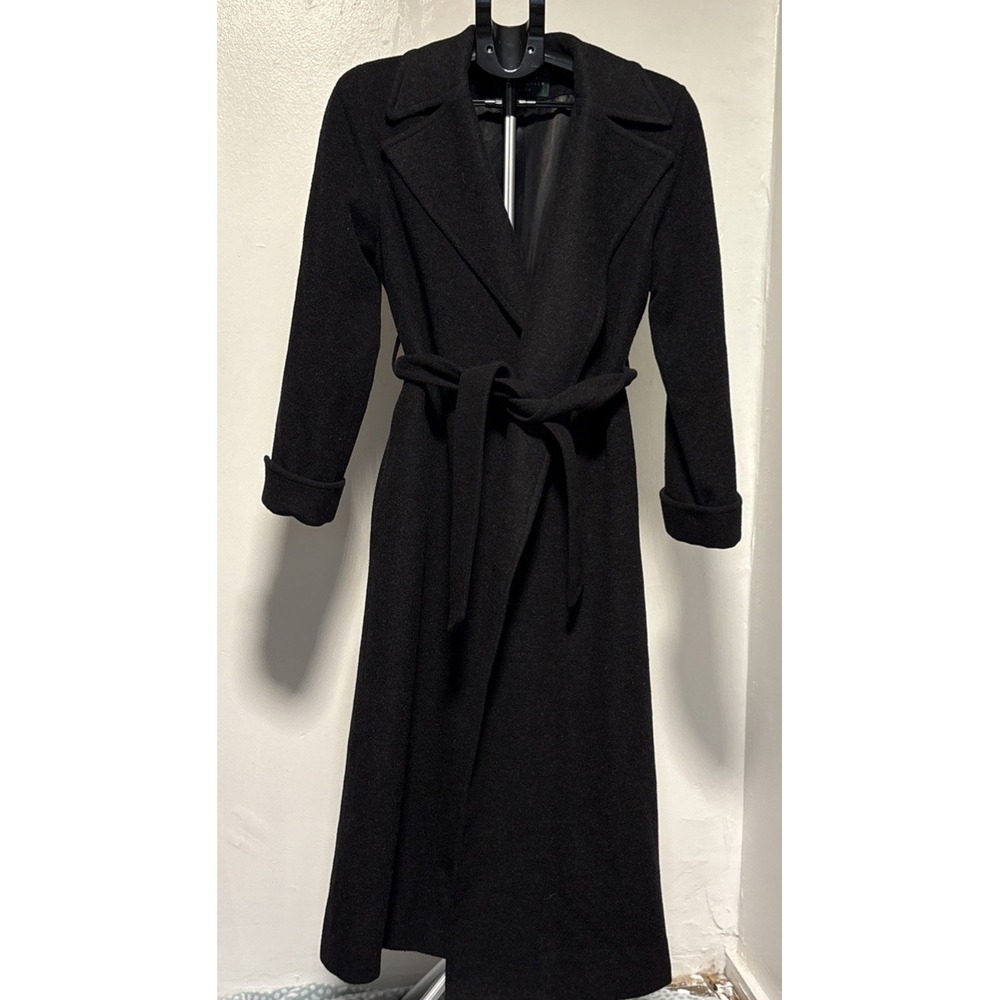 Vintage Lauren Ralph Lauren Long Charol Gray Belted Coat 100% Camel Hair SZ 4P - Picture 2 of 10